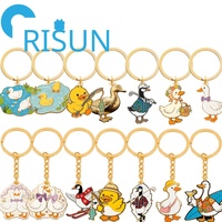 Porte-clés en émail 3D personnalisé en métal, motifs Canard colvert, Oie, Canardon, Poisson de bassin, Animal de ferme, Oiseau aquatique, vente en gros