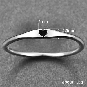Anello a Cuore in Acciaio Inossidabile Q303, Unisex, Regalo Classico, Anelli alla Moda - Product Image 5