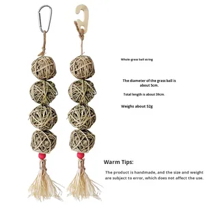 Eco-Friendly Bird <strong>Parrot</strong> Teething Chew <strong>Toy</strong> String Grass Ball Natural Medium Size 52g Indoor Outdoor Cleaning Teeth Fun - Product Image 6