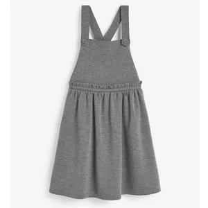 Top Quality Student Uniform Factory Price Good Quality Elastic Waist Frill Detail School Pinafore Dress