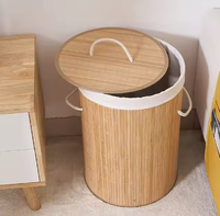 Panier à linge pliable en bambou Panier de rangement pour vêtements Panier de rangement en polyester avec poignée