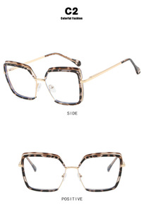 Phụ Nữ Của Tr90 Chống-Màu Xanh Ánh Sáng Thời Trang Cảnh Tượng Khung Với Vuông Biên Giới Lớn Chữ Thập Gương Phẳng Cảnh Tượng Kính Mắt Khung - Product Image 6