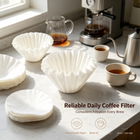 Filtre à café en papier B03 renforcé avec logo personnalisé OEM, structure de fond renforcée, pour commandes d'exportation en gros
