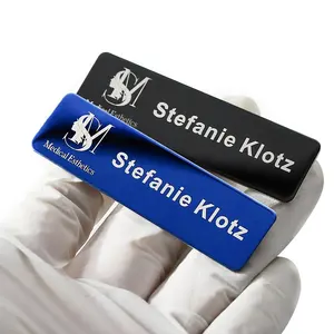 Wholesale Custom Logo Blank Staff Name Badge/stainless Steel Metal Nametags/hotel Employee Magnet Name Tag Pin