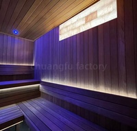Ruang Sauna Kayu Cedar Merah Himalaya dengan Garam Himalaya, Kapasitas 2-4 Orang, Listrik, Ramah Lingkungan, Modern, Cocok untuk Apartemen
