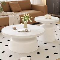 Table basse ronde nordique moderne avec plateau en bois massif et structure en métal pour la maison ou l'hôtel/villa, ensemble de meubles élégants pour le salon