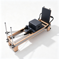 Reformer Pilates Maple Full Track 28mm en bois massif, machine de studio commerciale avec accessoires complets, logo personnalisé, pour la santé corporelle