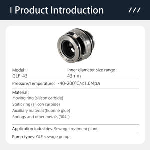 Segel pompa kualitas tinggi GLF 43mm segel mekanis wajah ujung ganda untuk pompa limbah bawah air - Product Image 4