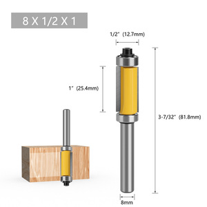 Carbide Tipped <b>Router</b> <b>Bit</b> Straight Cut <b>Round</b> Shank Woodworking Milling Cutter High Speed Steel Shaft - Product Image 2
