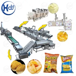 Small Fully Automatic Lays Potato Chips Making Machine Fresh Frozen Scale French Fries Machine Potato Chips Production Line
