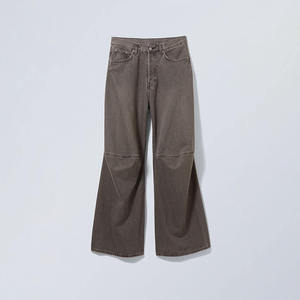 Jeans Anchos Vintage Gris Marrón Personalizados al por Mayor para Hombre, Jeans Rectos Desgastados, Jeans Casuales de Moda con Cintura Media y Corte Acampanado para Hombre - Product Image 5
