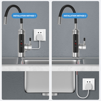 Robinet chauffant électrique de cuisine en acier inoxydable 304, 220V, avec affichage numérique LED, chauffe-eau instantané