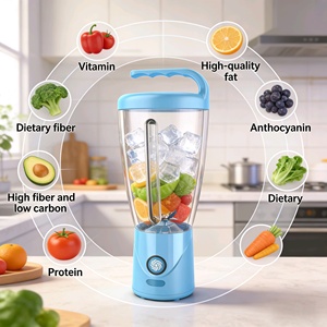 Exprimidor de mango eléctrico inalámbrico USB, pequeño, portátil, mini licuadora, mixeur profesional, regalo, 1000 ml, recargable - Product Image 6