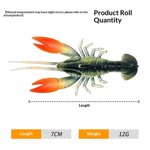 Aotuo Leurre souple réaliste bionique de type écrevisse et homard, enveloppé de plomb, 7 cm 12 g, avec hameçon, pour <span class=keywords><strong>la</strong></span> pêche au bar en eau salée - Product Image 2