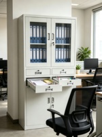Archivador Metálico Desmontable al por Mayor para Fabricantes, Gabinete de Almacenamiento de Oficina con Puerta de Vidrio y Cerradura para Escuelas y Empresas