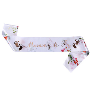 Decorazioni per Baby Shower, Set Tiara e Fascia in Raso Oro Rosa per Futura Mamma, Accessori per Rivelazione del Sesso del Bambino, <span class=keywords><strong>Compleanno</strong></span> - Product Image 3