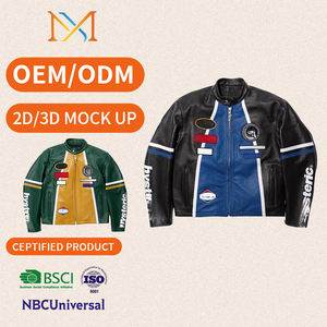 Sup X Vanson Veste en cuir PU rembourrée avec fermeture éclair pour homme - Product Image 4