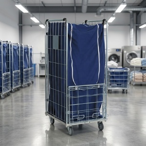 Large Storage Hospital Warehouse <strong>Laundry</strong> Industry Trolley Roll Cage Container Inside Inner Outer Linen Bag Covers - Product Image 1