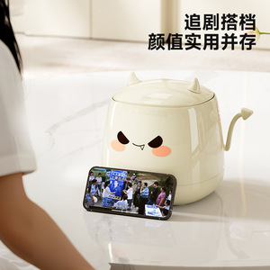 Little Devil Trash Can Round Push Leaf Lid Desktop Office Storage Bin Large Capacity Multifunctional - Product Image 4