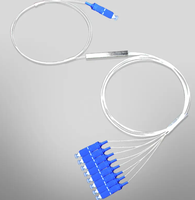 Precio de fábrica MINI PLC tipo divisor de fibra óptica 1:8 Mini tubo de acero 1x8 vías SC UPC PC conector equipo óptimo