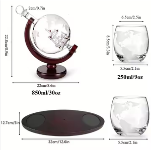 Offres Spéciales <span class=keywords><strong>en</strong></span> <span class=keywords><strong>ligne</strong></span> Décanteur de whisky <span class=keywords><strong>en</strong></span> verre fait à la main Globe <span class=keywords><strong>en</strong></span> verre Global Glass Verres à whisky Globe avec base <span class=keywords><strong>en</strong></span> bois - Product Image 4