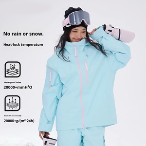 <span class=keywords><strong>Veste</strong></span> <span class=keywords><strong>de</strong></span> <span class=keywords><strong>ski</strong></span> pour <span class=keywords><strong>femme</strong></span> à 3 couches imperméable à fermeture éclair à capuche à séchage rapide épaisse et chaude pour adulte Hiver en plein air Snowboard Cyclisme - Product Image 2