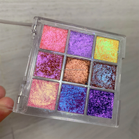 Duochrome Caméléon 9 couleurs cosmétiques maquillage végétalien multichrome ombre à paupières palette label privé paillettes caméléon mini fard à paupières