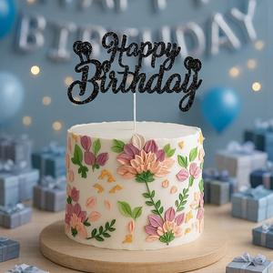 Decorazioni per Torte di Compleanno, Topper Glitterati 'Happy Birthday' per Feste a <span class=keywords><strong>Tema</strong></span> e Anniversari - Product Image 5