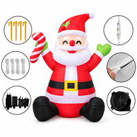 Père Noël gonflable de 6 pieds avec lumières LED, décoration de jardin extérieure, Père Noël gonflable pour fête de Noël