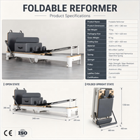 Reformer de Pilates pliable en alliage d'aluminium certifié CE professionnel pour la remise en forme à domicile et l'entraînement en studio Cama De Pilates