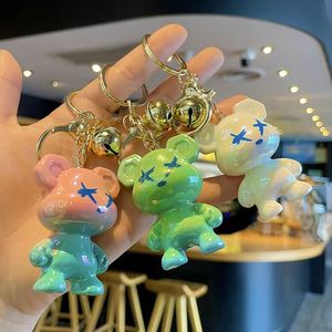 Hot-selling 3D <b>Cute</b> Colorful Cartoon Fluid <b>Bear</b> Keychains Car Key Chain Bags Pendants Cool Keyring Holder Gifts - Product Image 4