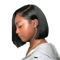 Perruque de cheveux naturels moelleux sans nœuds, style bob, douce et brillante, en fibre haute température, perruque pour femmes, 0,5 kg