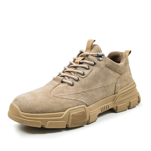 Chaussures de sécurité pour hommes à embout d'acier, beiges, basses, antidérapantes, pour usage industriel - Product Image 1