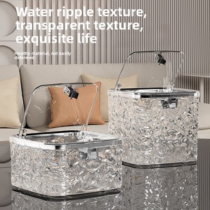 Luxury Transparent Plastic Desktop Trash Can Lid Accessible <b>Push</b>-Type Storage Bucket Standing for Home Desk <b>Car</b> Mounting - Product Image 5