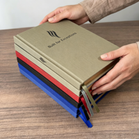 Carnet de notes A5 de luxe en tissu de lin, couverture rigide, ouverture à plat, avec logo personnalisé, pour fabricants d'impression de carnets