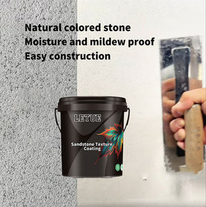 Peinture murale texturée effet pierre de grès certifiée écologique pour l'intérieur, imperméable, revêtement mural effet pierre de grès, vente en gros - Product Image 2