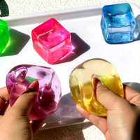 Jouet anti-stress populaire : Cube de gel carré quatre couleurs avec musique, balle de décompression en maltose pour adultes, unisexe