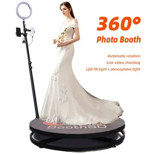 360 Video kamera taşınabilir 360 fotoğraf kabini kablosuz otomatik dönen Selfie düğün iş Photobooth 50cm