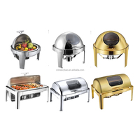 Heavybao Batterie de Cuisine Professionnelle pour la Restauration, Chafing Dish Chauffant Électrique et à Bougie, Réchaud de Buffet pour Présentation Alimentaire