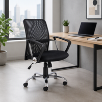 Chaise de bureau pivotante en tissu maillé confortable et économique avec dossier moyen pour conférence