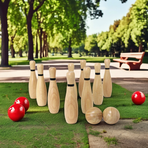 <span class=keywords><strong>Juego</strong></span> de <span class=keywords><strong>bolos</strong></span> de madera-12PC Lawn Bowling and Skittle Ball Games para <span class=keywords><strong>niños</strong></span> y diversión para adultos - Product Image 5