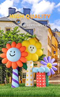Fleur géante gonflable publicitaire personnalisée HPS avec souffleur d'air pour la décoration des centres commerciaux