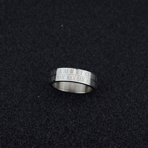Bague rotative en acier inoxydable au design de niche de luxe léger, tailles multiples, unisexe, avec chiffres romains, bijoux tendance, vente en gros - Product Image 3