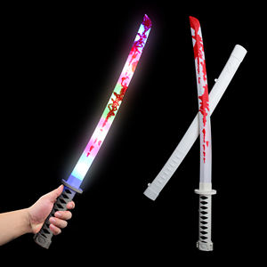 Changement de couleur samouraï LED <span class=keywords><strong>Ninja</strong></span> <span class=keywords><strong>épée</strong></span> <span class=keywords><strong>jouet</strong></span> avec son et clignotant 6 lumières jouets en plastique Halloween Cosplay habiller pour enfants adultes - Product Image 1