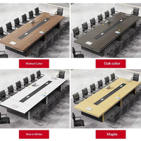 Table de conférence modulaire moderne de grande taille pour 8 à 12 personnes, de forme rectangulaire, dimensions personnalisables, mobilier de bureau