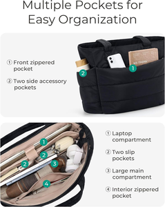 Bolsa de Viaje Acolchada de Poliéster con Cierre, Estilo Casual, Ligera, Gran Capacidad, con Dos Asas para Mujer - Product Image 3