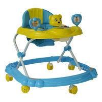 En gros Personnalisé 360 Degrés Rotation Push Walker Réglable Pliant Bébé Activité D'apprentissage Musique Dessin Animé Roues En Acier Inoxydable