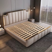 Nouveau Lit Double King Size en Cuir avec Rangement Intégré, Design Moderne et Luxueux pour Chambre à Coucher 2026 (Collection 2025)