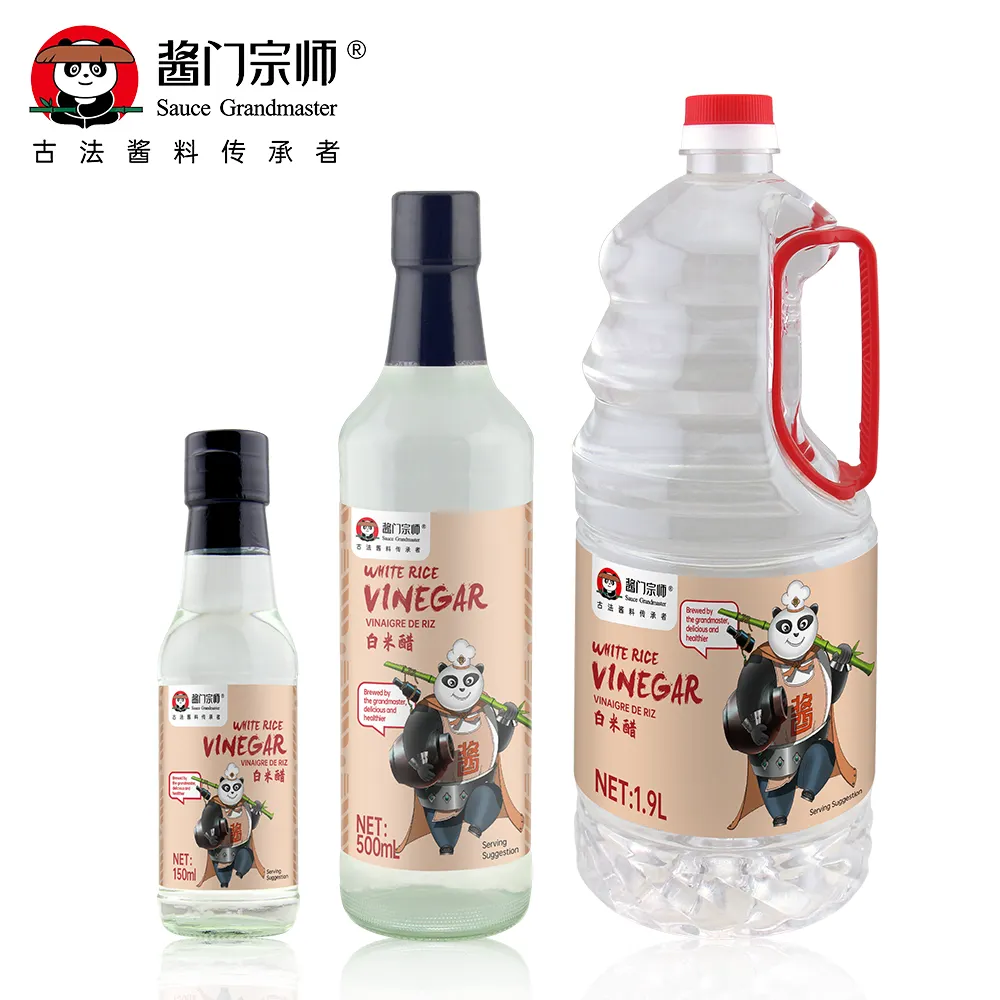HACCP Natural Fermented Brewed Organic Bulk Rice 500ML 8% White Vinegar Rich Vinegar Aroma from CN;GUA 0 % Brix 0.9 Kg Bottle