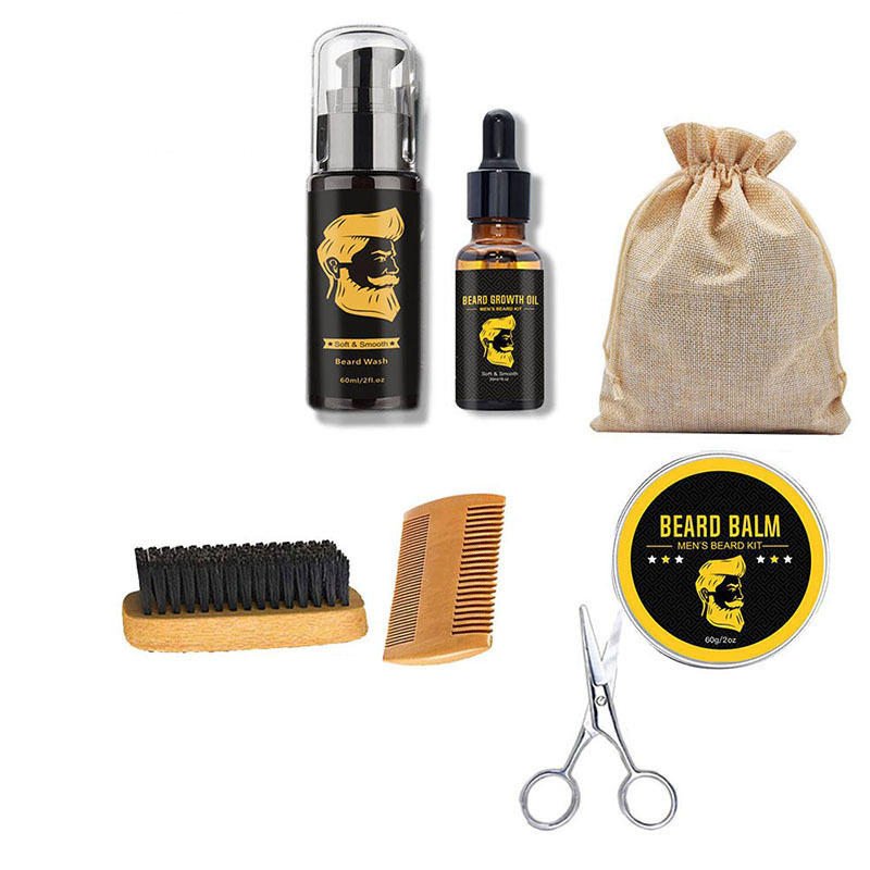 30ml oil+60ml wash+comb+brush+bag+razer